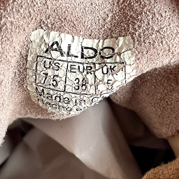 Aldo Suede Leather Lace Up Women's Sneakers Tan Size 7.5 - Picture 8 of 9